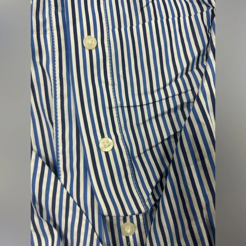 Polo Ralph Lauren Striped Button Up Black label womens size L blue white - Picture 5 of 7